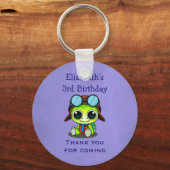Personalized Cute Chibi Turtle Birthday Favor Schlüsselanhänger (Vorderseite)