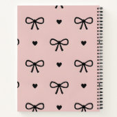Personalized Cute Chic Pink Bow & Heart Pattern Notizblock (Rückseite)