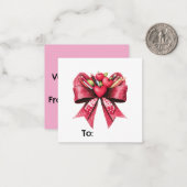 Personalized Cute Chic Pink Teacher School Mitteilungskarte (Vorderseite/Rückseite Beispiel)