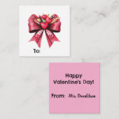 Personalized Cute Chic Pink Teacher School Mitteilungskarte (Vorne/Hinten)