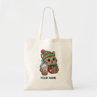 Personalized Cute Christmas Cat Tote Bag Tragetasche