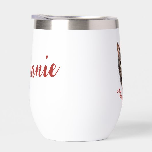 Personalized Cute Christmas Cat with Santa Hat (Rechts)