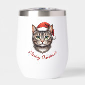 Personalized Cute Christmas Cat with Santa Hat (Vorderseite)