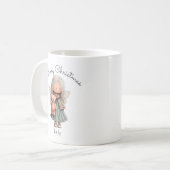 Personalized Cute Christmas Fairy Girl and Teddy Kaffeetasse (Vorderseite Links)