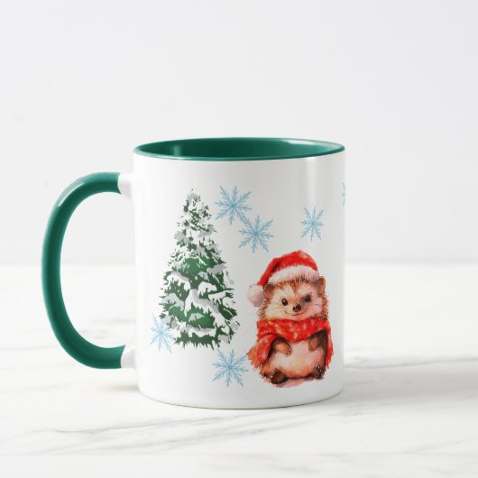 Personalized Cute Christmas Hedgehog Coff Custom Tasse (Links)