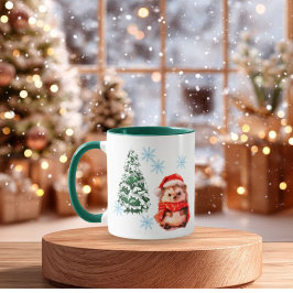  Personalized Cute Christmas Hedgehog Coff Custom  Tasse