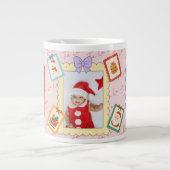 Personalized Cute Christmas Photo Collage  Jumbo-Tasse (Vorderseite)