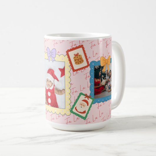 Personalized Cute Christmas Photo Collage  Kaffeetasse (VorderseiteRechts)
