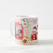 Personalized Cute Christmas Photo Collage Kaffeetasse (Vorderseite Links)
