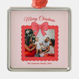 Personalized Cute Christmas Photo Collage Ornament Aus Metall