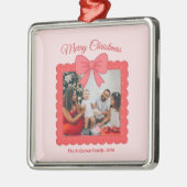 Personalized Cute Christmas Photo Collage Ornament Aus Metall (Links)
