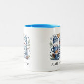 Personalized Cute Christmas Snowman  Zweifarbige Tasse (Mittel)