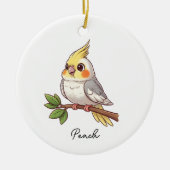 Personalized Cute Cockatiel Pet Bird Keramik Ornament (Vorne)