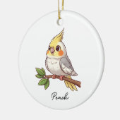 Personalized Cute Cockatiel Pet Bird Keramik Ornament (Links)