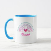Personalized Cute Colorful Boho Rainbow Tasse (Links)