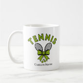 Personalized Cute Coquette Girls Tennis Kaffeetasse (Links)