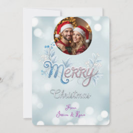 Personalized Cute Couple Photo Christmas Feiertagskarte