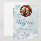 Personalized Cute Couple Photo Christmas  Feiertagskarte (Vorne/Hinten)