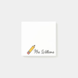 Personalized Cute Crayon Teacher Back to School Post-it Klebezettel