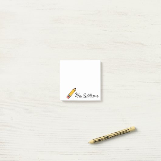 Personalized Cute Crayon Teacher Back to School Post-it Klebezettel (Auf Schreibtisch)