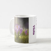 Personalized Cute Crocus Spring Illustration Mug Kaffeetasse (Vorderseite Links)