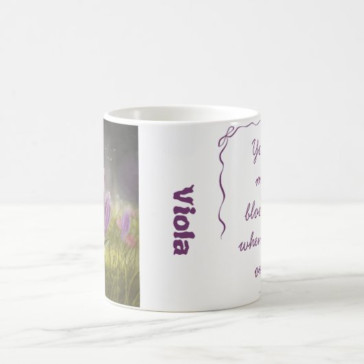 Personalized Cute Crocus Spring Illustration Mug Kaffeetasse (Mittel)