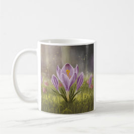 Personalized Cute Crocus Spring Illustration Mug Kaffeetasse