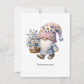 Personalized Cute Daisy Flower Gnome Thank you  Mitteilungskarte (Vorderseite)