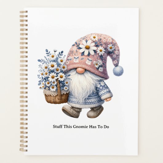 Personalized Cute Daisy Flower Gnome Women's Planer (Vorderseite)