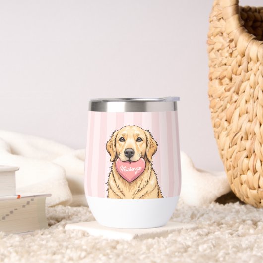 Personalized Cute Dog with Pink Heart (Wohnzimmer)