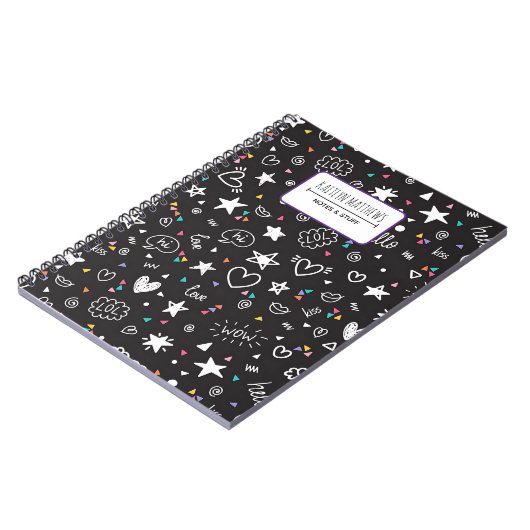 Personalized Cute Doodle Notebook with Name Notizblock (Linke Seite)