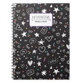 Personalized Cute Doodle Notebook with Name Notizblock (Vorderseite)
