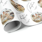 Personalized Cute Elegant Family Photo Christmas Geschenkpapier (Rolleneckpunkt)