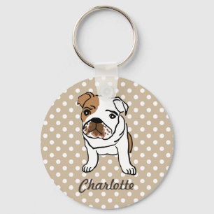 Personalized Cute English Bulldog Schlüsselanhänger