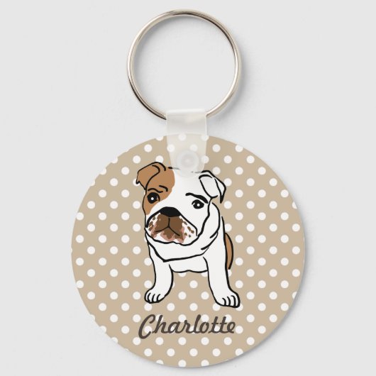 Personalized Cute English Bulldog Schlüsselanhänger (Vorderseite)