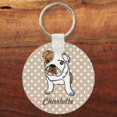 Personalized Cute English Bulldog Schlüsselanhänger (Vorderseite)