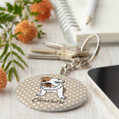 Personalized Cute English Bulldog Schlüsselanhänger (Seite)