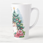 Personalized Cute Fawn Deer Merry Christmas Milchtasse (Rechts)