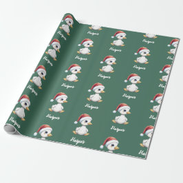 Personalized Cute Festive Christmas Goose Duck Geschenkpapier