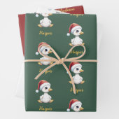 Personalized Cute Festive Christmas Goose Duck Geschenkpapier Set (Beispiel)