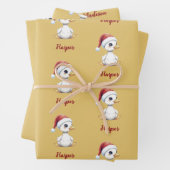 Personalized Cute Festive Christmas Goose Duck Geschenkpapier Set (Beispiel)