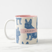 Personalized Cute French Bulldog Zweifarbige Tasse (Links)