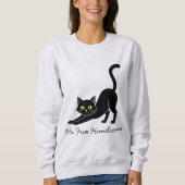 Personalized Cute Funny Black Cat Pet Lovers Ash Sweatshirt (Vorderseite)