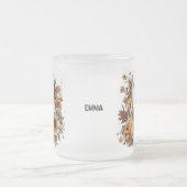 Personalized Cute Ghost and Black Cat Autumn Mug Mattglastasse (Mittel)