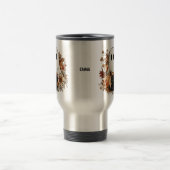 Personalized Cute Ghost and Black Cat Autumn Mug Reisebecher (Mittel)