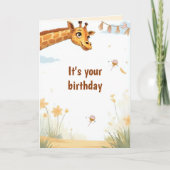 Personalized Cute Giraffe Birthday Card Karte (Vorderseite)