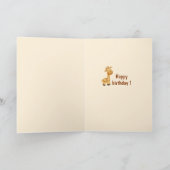 Personalized Cute Giraffe Birthday Card Karte (Innenseite)