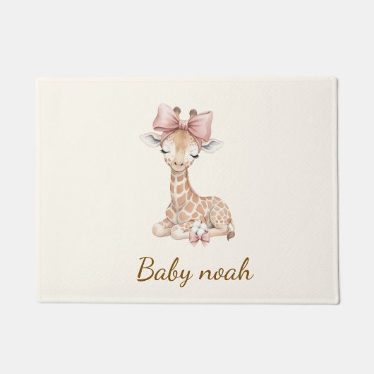 Personalized Cute Giraffe Small Area Rug - Custom  Fußmatte (Vorderseite)