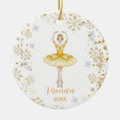 Personalized Cute Girl Ballet Nutcracker Birthday Keramik Ornament (Vorne)