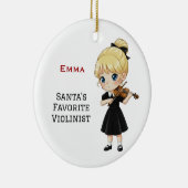 Personalized Cute Girl Playing Violin  Keramik Ornament (Rechts)